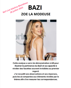 Analyse BaZi Zoe la modeuse