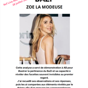 Analyse BaZi Zoe la modeuse