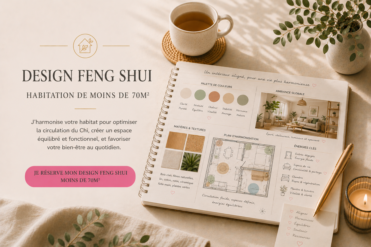 Design Feng Shui Habitation de moins de 70m2