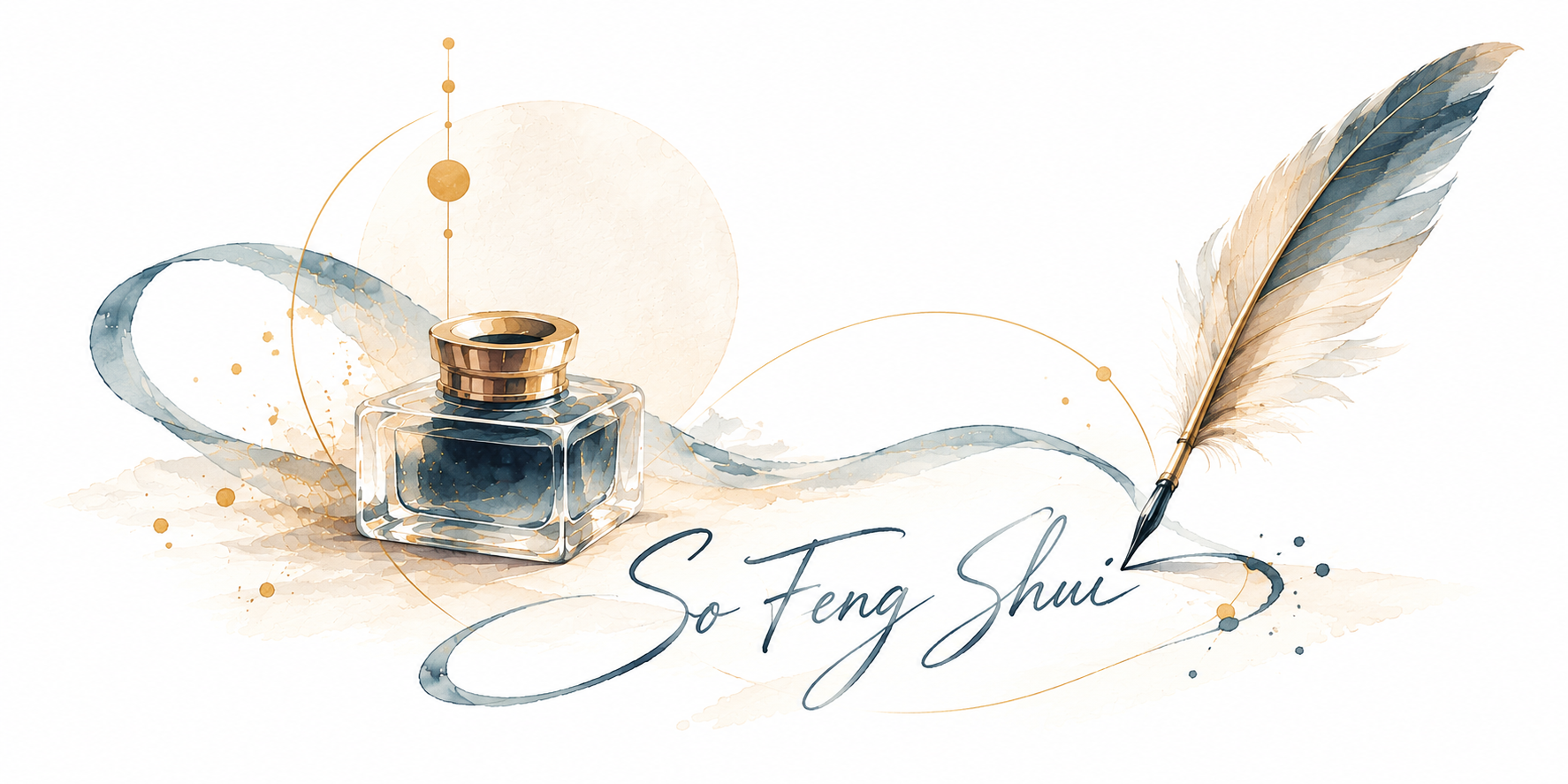 Encrier et plume écrivant So Feng Shui