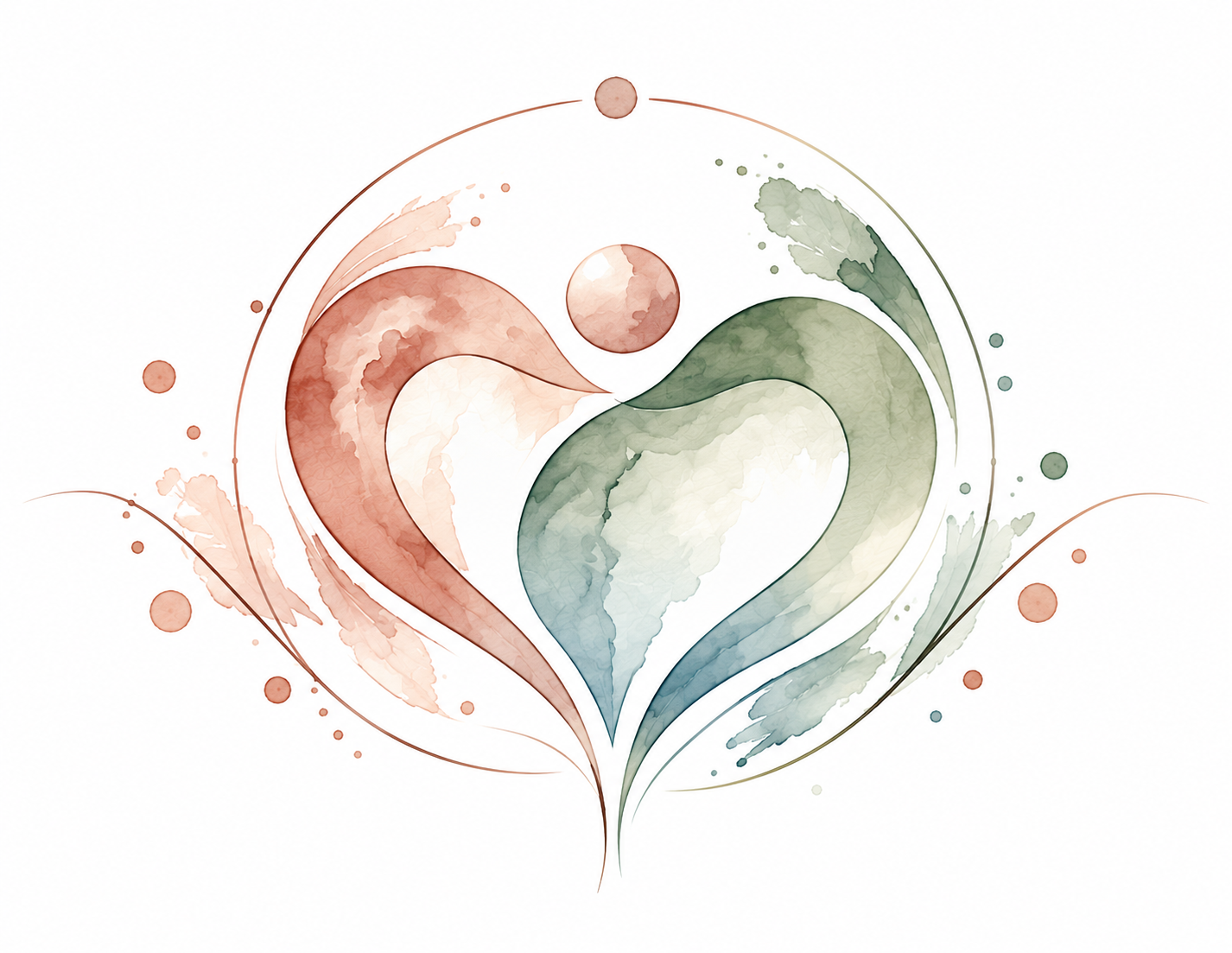 Illustration de la bienveillance : cœur lotus en aquarelle