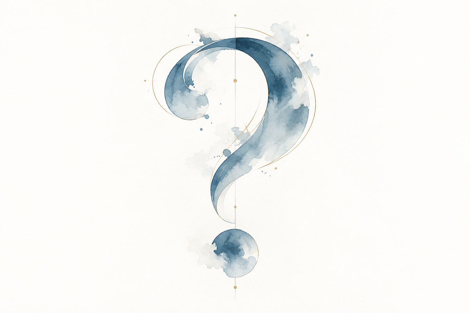 Point d'interrogation bleu aquarellé So Feng Shui