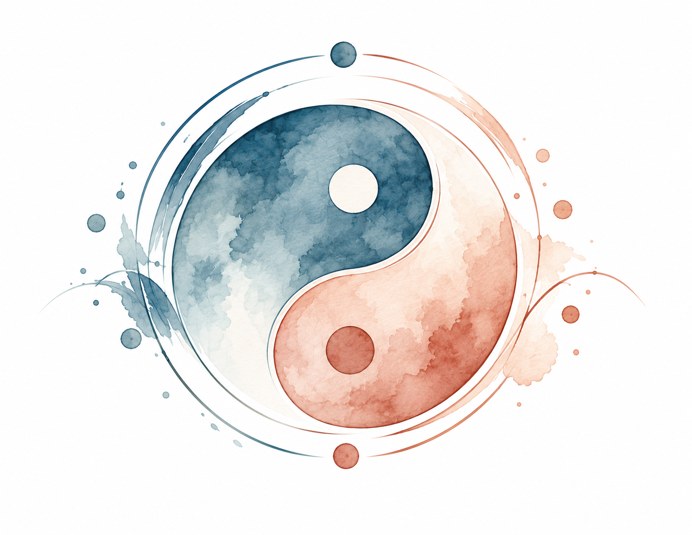 Illustration de la cohérence : Yin-Yang en aquarelle